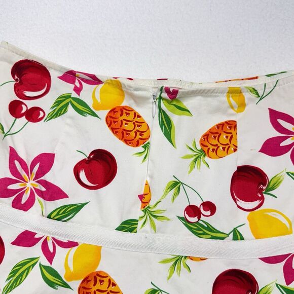 Vintage Gemilli Fruit Print‎ Midi Skirt Sz 12 Pineapple Lemon Cherry Cottagecore - Picture 4 of 11